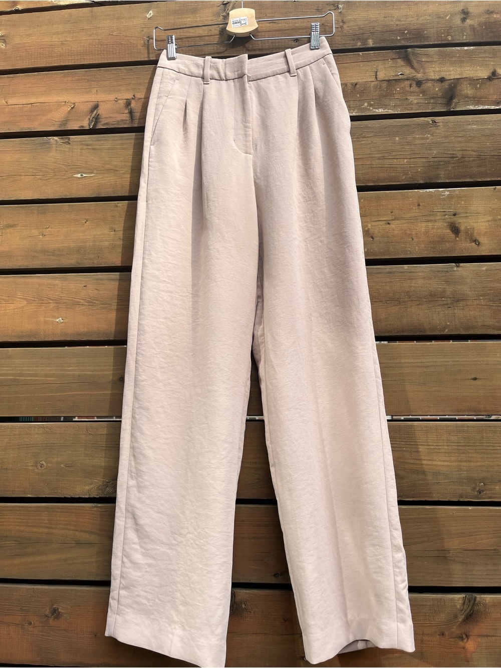 Aritzia Wilfred Light Taupe Effortless Pants Size 2 Crepette Full Length